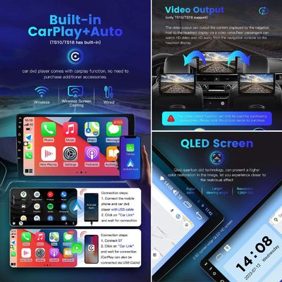 Παγκόσμια συσκευή αυτοκινήτου 13 ιντσών Android Touch Screen Carplay Monitors με ενσωματωμένο DSP