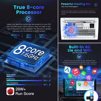 Παγκόσμια 9 ιντσών 10 ιντσών Carplay Radio Screen Octa Core DSP QLED με 8G128G Android Car Multimedia