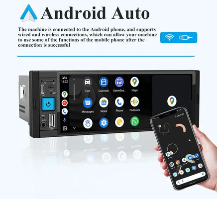 Ασύρματο Car Radio Carplay 1Din MP5 Player με FM/AM/RDS πολυμέσων και Bluetooth