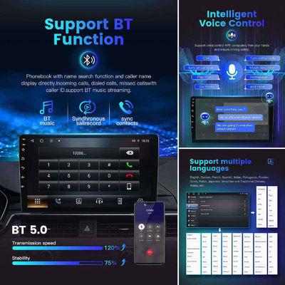 Διανοητικά συστήματα Bluetooth Car Radio με οθόνη 10 ιντσών και ενσωματωμένο ασύρματο CarPlay