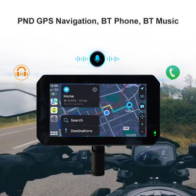 IP67 Αδιάβροχη 5 ιντσών IPS οθόνη Μοτοσικλέτα Carplay GPS πλοηγός 2 σε 1 ασύρματος Apple Car-play Android Auto