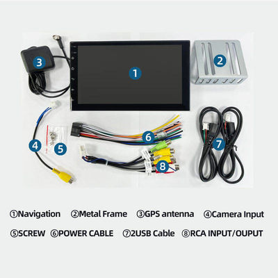Ενσωματωμένο ασύρματο CarPlay 7 ιντσών οθόνη αφής USB AUX BT διπλό ραδιόφωνο αυτοκινήτου για καθολικό ήχο