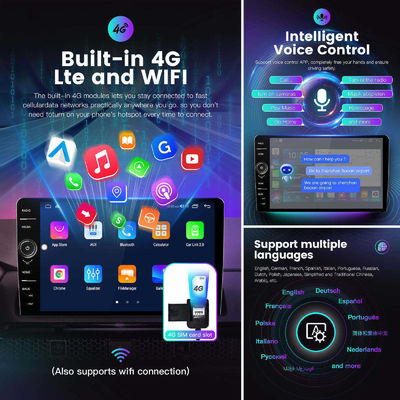 9 ιντσών 2 Din Android Ραδιοφώνημα αυτοκινήτου με Carplay 4G GPS πλοήγηση DVD Player Metal Body