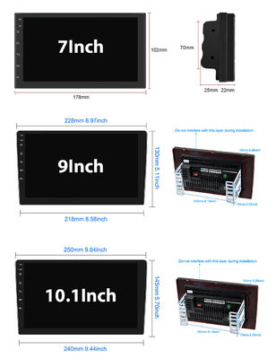 7/8/9/10/12/13 ιντσών Wireless CarPlay Android Player με ενσωματωμένη 2DIN GPS πλοήγηση