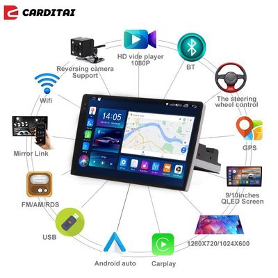 9 ιντσών 2K οθόνη 2 Din Android Ραδιοφώνημα αυτοκινήτου MP5 Player Autoradio Audio DVD Player αυτοκινήτου πλοήγηση GPS Carplay 1Din στερεόφωνο