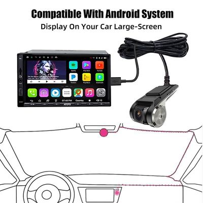 USB Car Dash Cam HD 1080P 170° Γράφτης ευρείας γωνίας Μπροστά ADAS Android DVR Νυχτερινή έκδοση