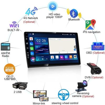 9 ιντσών DVD player για αυτοκίνητα Android πλοήγηση με 6 128 GB 4G Wifi GPS Dsp Rds AM Double Din Car Radio