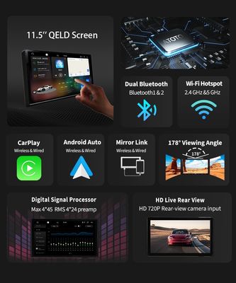 Παγκόσμιο ραδιόφωνο αυτοκινήτου Android13 Car Player με οθόνη QELD 11,5 ιντσών και ραδιόφωνο 8 πυρήνων TS10