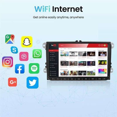 Εφεδρική κάμερα VW Android Ραδιοφώνημα αυτοκινήτου για το VW Golf 6 Touran 8 ιντσών Εικονική οθόνη ακουστικής οθόνης αυτοκινήτου